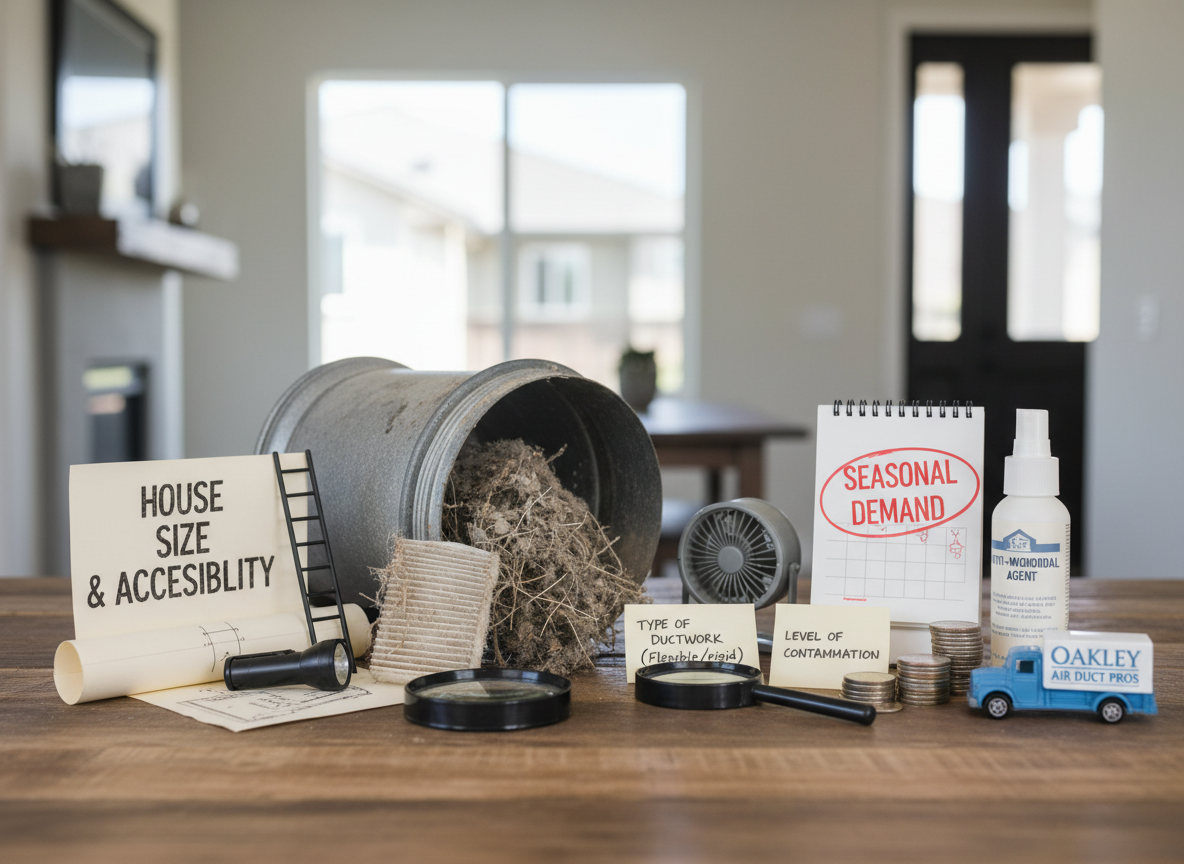 What Influences Air Duct Cleaning Costs Around Oakley